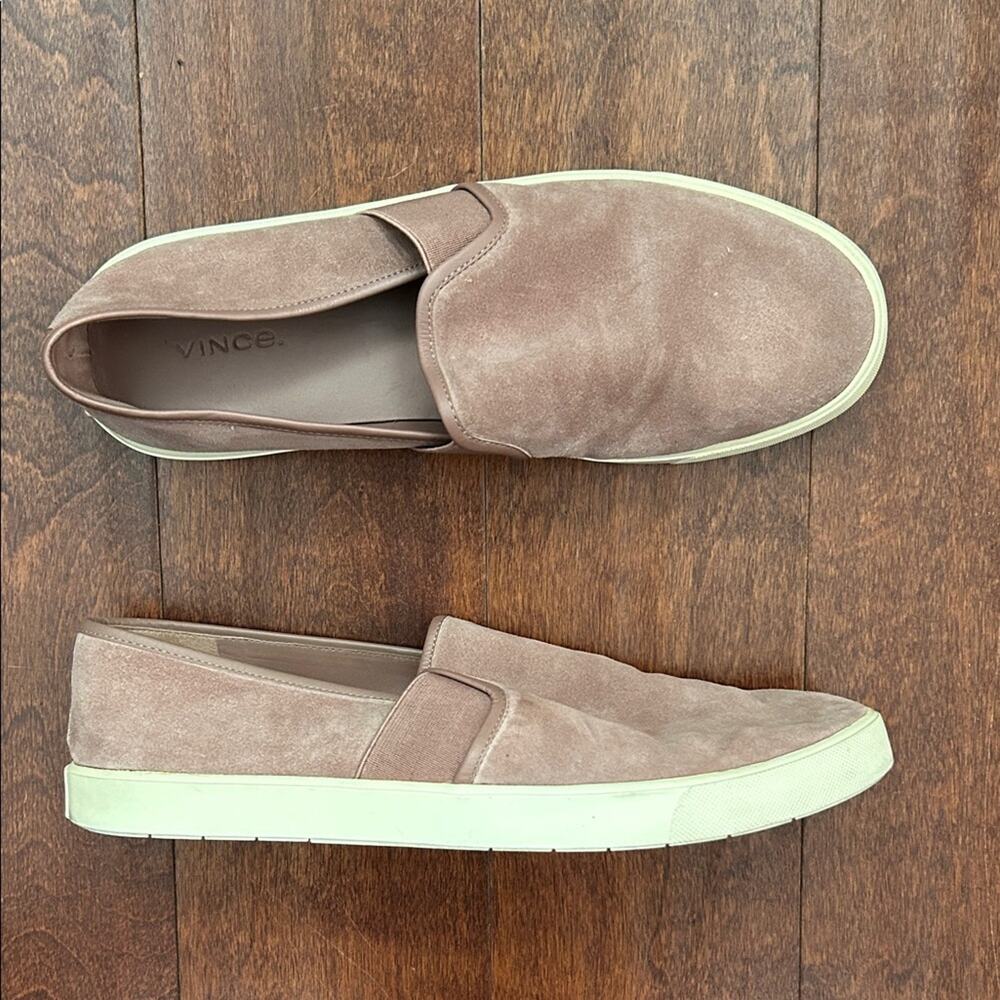 Vince Women's Preston Brown-ish Dusty Rose Slip-On Suede Sneakers, Size 10